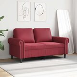  Dvosjed od tkanine crvena boja vina 120 cm od umjetne kože | shoptok.hr