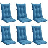  Jastuci za stolice 6 kom prošarano plavi 120x50x7 cm od tkanine | shoptok.hr