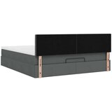 vidaXL Otomanski krevet s madracem i LED tamnosivi 160x200cm tkanine | shoptok.hr