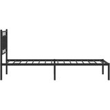  Metalni okvir za krevet s uzglavljem crni 100x200 cm | shoptok.hr
