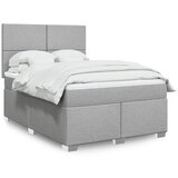 Maison Chic Box spring posteljni - Vzmetna postelja z vzmetnico svetlo siv 140x190 cm blago SL24548, (21890126) | Shoptok.si