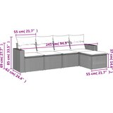  5-dijelni set vrtnih sofa s jastucima poliratan smeđi | shoptok.hr