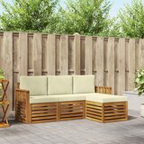  Set vanjskih sofa 4 kom. Prirodna i krem Bijela 189,5 x 122,5 x 73 cm | Shoptok.si