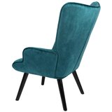 XXXL Fotelj Z Oporo Za Glavo Luke, Turkizna, Pravi Les | Shoptok.si
