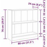  Polica Crni hrast 80 x 24 x 76 cm Konstruirano drvo | shoptok.hr