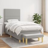  Okvir kreveta s oprugama i madrac svjetlosivi 90x200cm tkanina | shoptok.hr