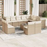 vidaXL 13-dijelni set vrtnih sofa s jastucima poliratan Bež | shoptok.hr