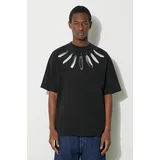 Marcelo Burlon Pamučna majica Collar Feathers Over za muškarce, boja: crna, s tiskom, CMAA054S24JER0061001