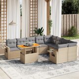 vidaXL 10-dijelni set vrtnih sofa s jastucima bež od poliratana | shoptok.hr