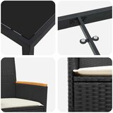  Vrtni set za objed 7 kom. Crna poliratan | shoptok.hr