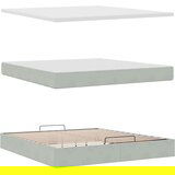  Otomanski posteljni okvir z vzmetnicami siv 160x200 cm žamet | Shoptok.si