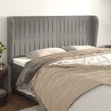  Uzglavlje s ušima svjetlosivo 183x23x118/128 cm baršunasto | shoptok.hr