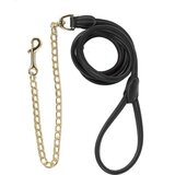 Kentucky Horsewear Povodec iz umetnega usnja z verižico, 270 cm - črna Cene