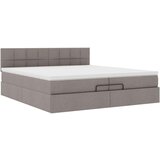  Otomanski okvir kreveta s madracima smeđesivi 200x200cm tkanine | shoptok.hr