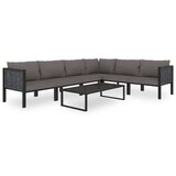  Modularna kutna sofa od poliratana s lijevim naslonom antracit | shoptok.hr