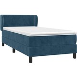 Box spring krevet s madracem tamnoplavi 100x200 cm baršunasti | shoptok.hr
