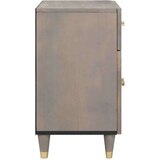 vidaXL Nočna omarica s predalom Siva 50 x 33 x 60 cm trden mangov les | Shoptok.si