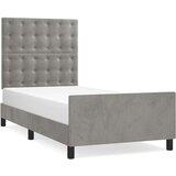  Posteljni okvir z vzglavjem svetlo siv 100x200 cm žamet, (20903220) | Shoptok.si