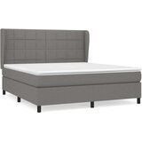  Box spring postelja z vzmetnico temno siva 160x200 cm blago, (20789821) | Shoptok.si