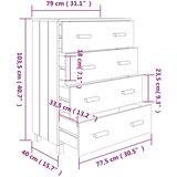 vidaXL Komoda smeđa boja meda 79 x 40 x 103,5 cm od masivne borovine | shoptok.hr