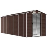  Vrtna kućica smeđa 191x555x198 cm pocinčani čelik | shoptok.hr