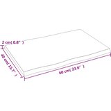 Stolna ploča svjetlosmeđa 60 x 40 x 2 cm od obrađene hrastovine | shoptok.hr