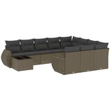  11-dijelni set vrtnih sofa poliratan s jastucima svijetlosivi | shoptok.hr