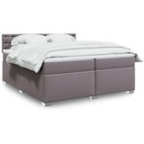 vidaXL Krevet s oprugama i madracem sivi 200x200 cm od umjetne kože | shoptok.hr