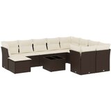 vidaXL 11-dijelni set vrtnih sofa od poliratana s jastucima smeđi | shoptok.hr