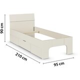Boxxx POSTELJA 90 cm x 200 cm , leseni material barve šampanjca | Shoptok.si