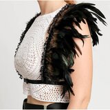 Fenzy Modrček Iz Elastičnih Trakcev S Perjem, Art2295, Črn | Shoptok.si