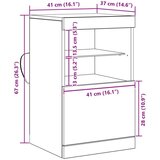  Komoda s LED svjetlima Crna Hrast 41x37x67 cm | shoptok.hr
