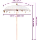  Balineški Parasol Krema 190 x 190 x 260 cm | shoptok.hr