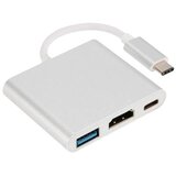 Linkom Adapter za TV Monitor 3u1 Hub USB-C, USB 3.0, HDMI 4k - Bijela KP34019 | Shoptok.si