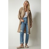 Women's Beige Belted Seasonal Trench Coat Cijene