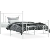 Metalni okvir kreveta uzglavlje i podnožje bijeli 107x203 cm | shoptok.hr