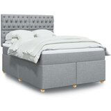 vidaXL Krevet box spring s madracem svjetlosivi 140x200 cm od tkanine | shoptok.hr