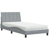  Krevet s madracem svjetlosivi 100x200 cm od tkanine | shoptok.hr