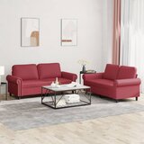  2-dijelni set sofa s jastucima boja vina od umjetne kože Cijene