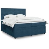  Krevet s oprugama i madracem tamnoplavi 200x200 cm baršunasti | shoptok.hr