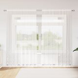 vidaXL Zavjese sa zavjesama Cvjetni Bijelo 200 x 240 cm Poliester | shoptok.hr