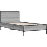  Okvir za krevet boja hrasta 90x200 cm konstruirano drvo i metal Siva 90 x 200 cm | shoptok.hr
