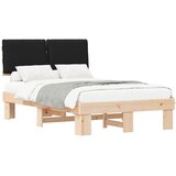  Krevetni okvir s tapiciranim uzglavljem Crna 120 x 190 cm | shoptok.hr