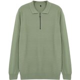 Trendyol Light Green Slim Crew Neck Textured Knitwear Sweater Cene