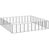  Ograda za pse s 40 panela crna 50 x 100 cm čelik obložen prahom | shoptok.hr