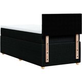 vidaXL Box spring postelja z vzmetnico črna 100x200 cm blago | Shoptok.si