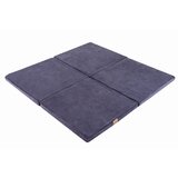 MeowBaby Kvadratna zložljiva vzmetnica Kvadratna igralna podloga 120x120 cm Otroška igralna podloga, žamet, Sivo Modra, (21333782) | Shoptok.si