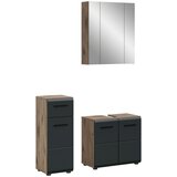 MID.YOU Kopalnica Ice, Črna, Barva Hrasta, 3-Delna | Shoptok.si