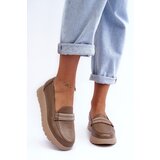Boto Leather Platform Shoes with Ornamentation Beige Lehira | ePonuda.com