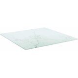 Stolna ploča bijela 40x40 cm 6 mm staklena s mramornim uzorkom | shoptok.hr